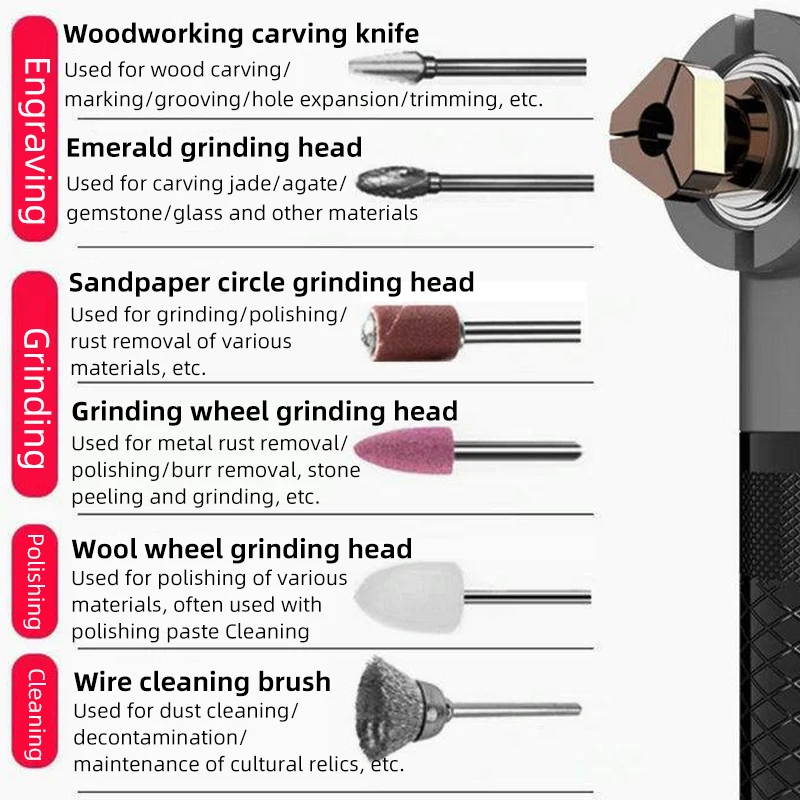 90° Electric Elbow Grinding Machine Jewelry Dental Wood Grinder Grinding Machine Die Polisher Ceramic Tile Cleaning Tools 2