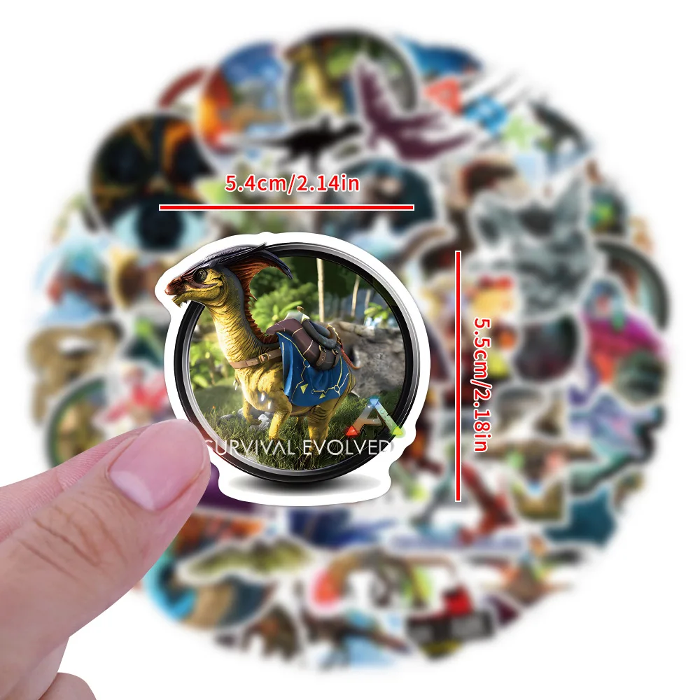 60PCS Ark Survival Evolved 스티커 낙서 스티커 DIY 일기 전화 케이스 수제 스크랩북 미적 스티커