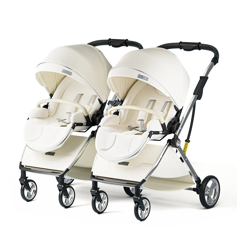 Twins Baby Stroller,Foldable Tandem Stroller for Infant and Toddler,Detachable 2 Single Strollers Double Pushchair
