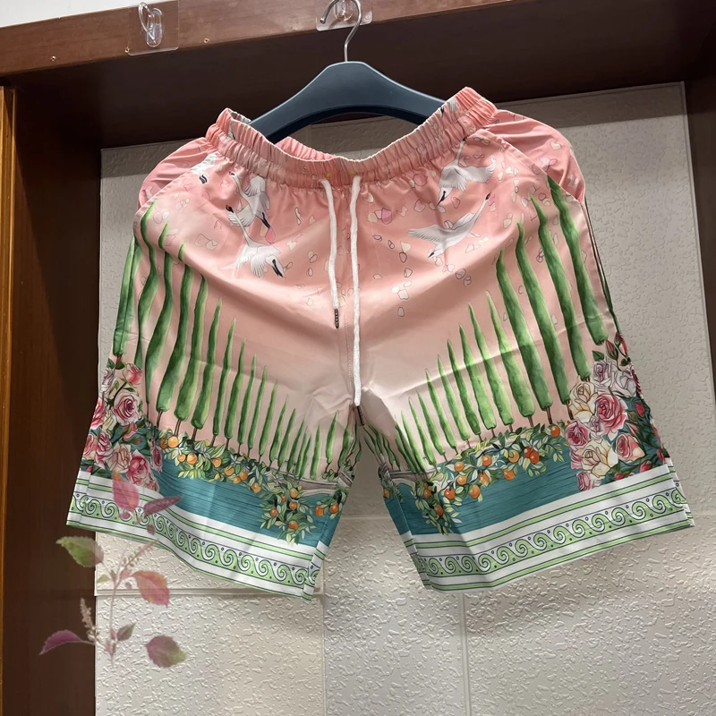 

Unisex Top Quality Hip Pop Style Comfort Fabric Casablanca Shorts Palace Villa Garden Dalmatian Pattern Printed Casablanca Pants