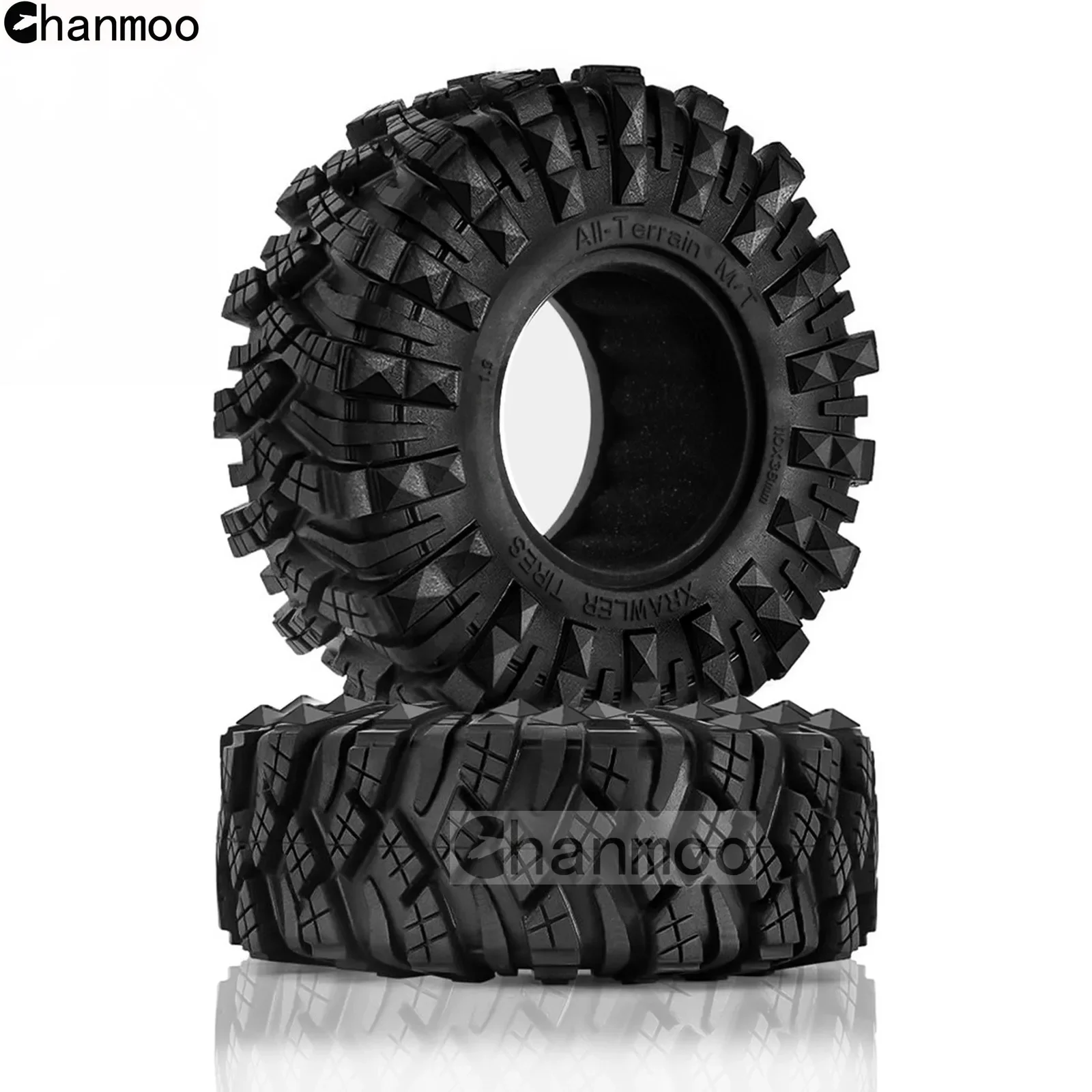 4 Pneumatici In Gomma Da 1,9 Pollici (123 Mm) Per Auto Crawler RC 1/10. Compatibili Con Axial SCX10, SCX10-II, III, TRX4, TRX6. Trazione Eccezionale Su Roccia E Fango.