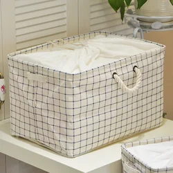 Linen Desktop Storage Basket Sundries Toy Storage Box Laundry Basket Underwear Cosmetic Organizer Office Stationery Organizer