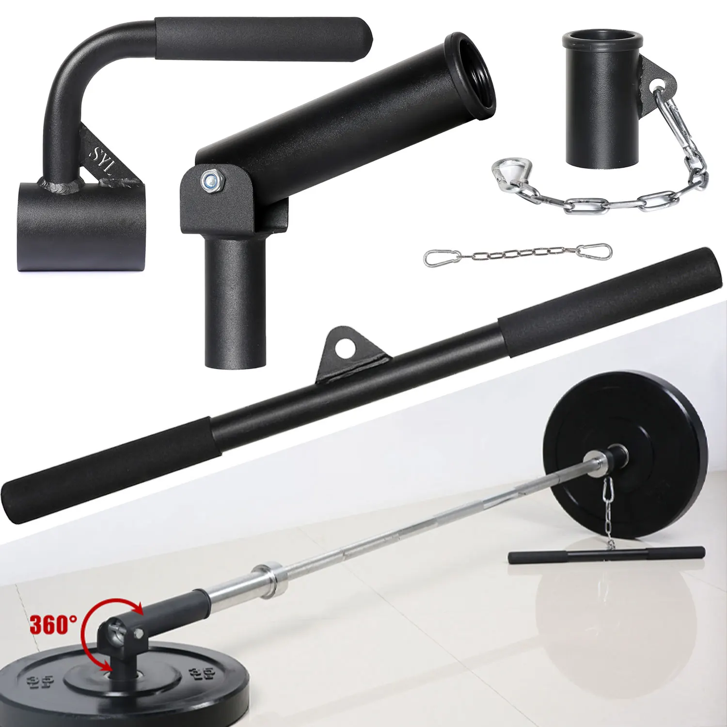 T Bar Row Landmine Attachment Per 2 "Barbell Bar Heavy-Duty Steel Back Muscle Training Workout Home Gym Set Di Attrezzature Per Esercizi