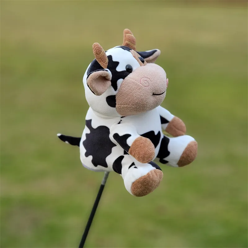 New Cow Animal Golf Headcover for Driver,Fairway Hybrid for Men and Wmen's Golfer Mascot Novelty Cute Gifts 2