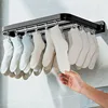 Foldable Wall-mounted Bra Sock Drying Rack Underwear Holder Towel Shelf Hook Balcony Organizer Sock Clip for Laundry 3