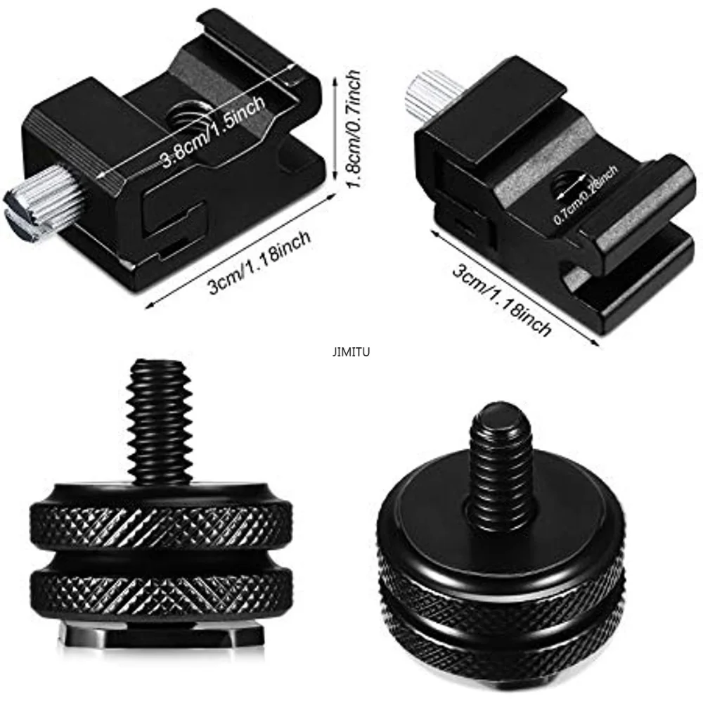 콜드 슈 마운트 어댑터 및 핫 슈 플래시 스탠드 어댑터 키트, DSLR 카메라 리그, 카메라 플래시 슈용, 1/4 인치