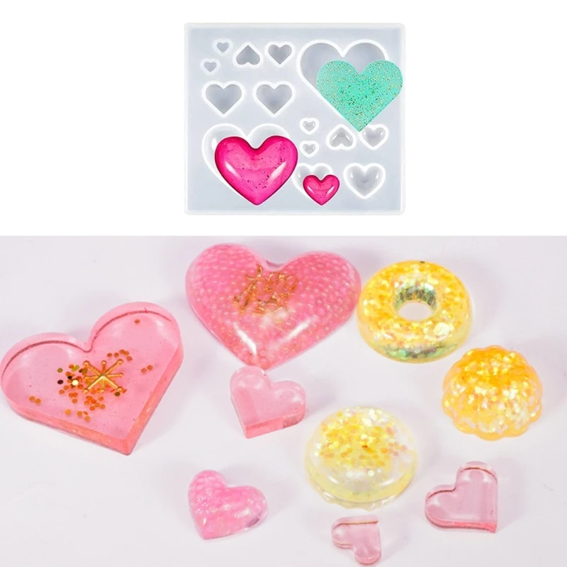 Heart Silicone Mold Earrings Pendant Mold Epoxy Resin Jewelry Mold for DIY Craft 264E geometric coasters resin casting mold silicone cloud heart shape cup tray epoxy mould for jewelry making epoxy mould craft tools