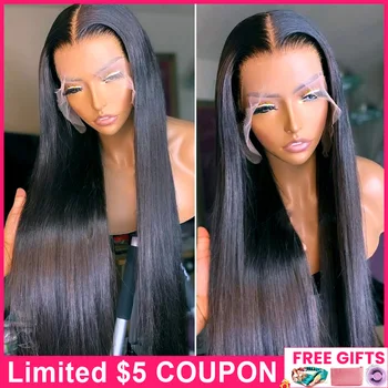 Transparent Lace Wigs Megalook Lace Front Human Hair Wigs For Women 5x5 Lace Closure Wigs 28 Inch Remy Lace Frontal Wig 180% 1