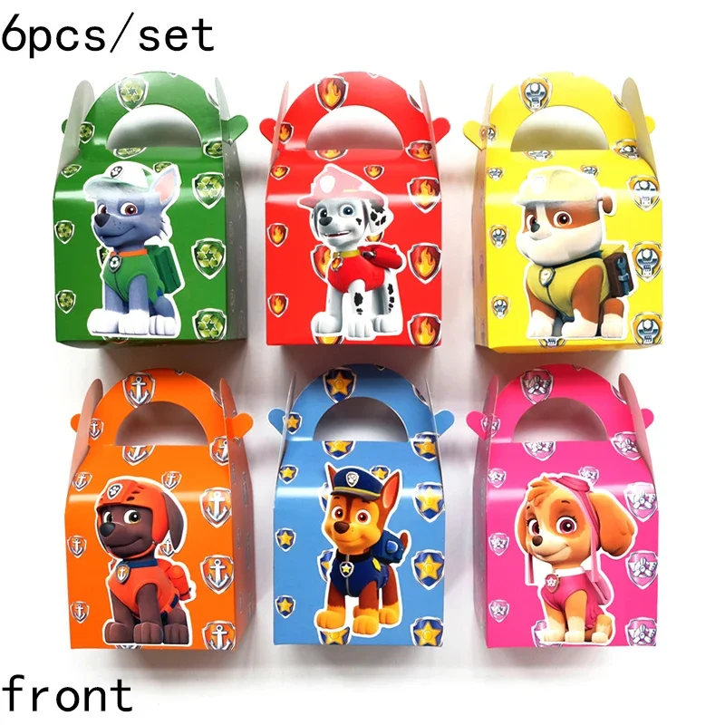 6Pcs Paw Patrol Cake Box Card Fruit Plug-In Bambini Festa Di Compleanno Decorazione Forniture Puppy Chase Skye Birthday Toys Set 17Cm