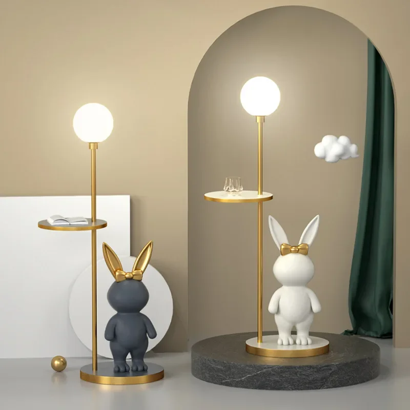 Modern Creative Milk Candy Rabbit LED Floor Lamp Study Living Room Girl Children Room Bedroom Atmosphere Bedside Light Decorate