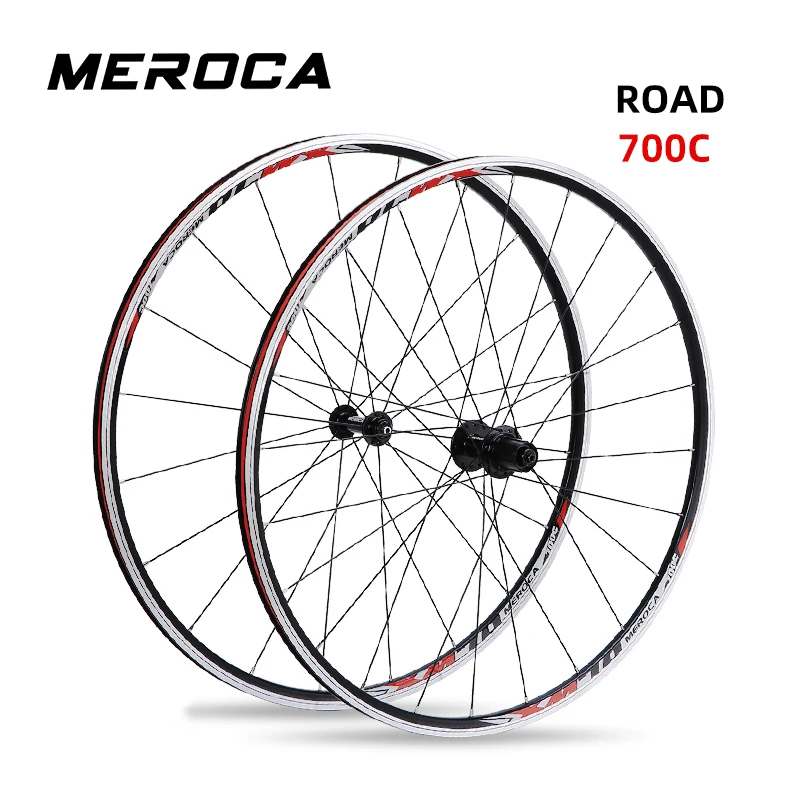 

MEROCA XM700 Road Bike Wheelset 700C Ultra-light Aluminum Alloy Quick Release Lever Rim Brake Front Rear Wheel 700x23-28C Tyre