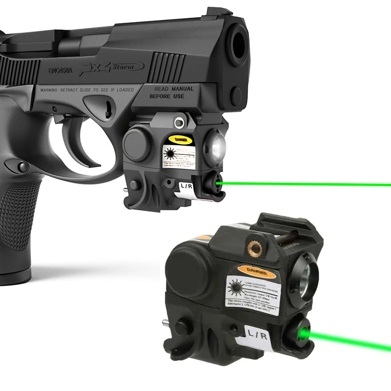 Tactical Compact Pistol Light Flashlight Gun + Green Red Laser Sight Taurus G2C Beretta PX4 walther Mini Lanterna Glock 17 19