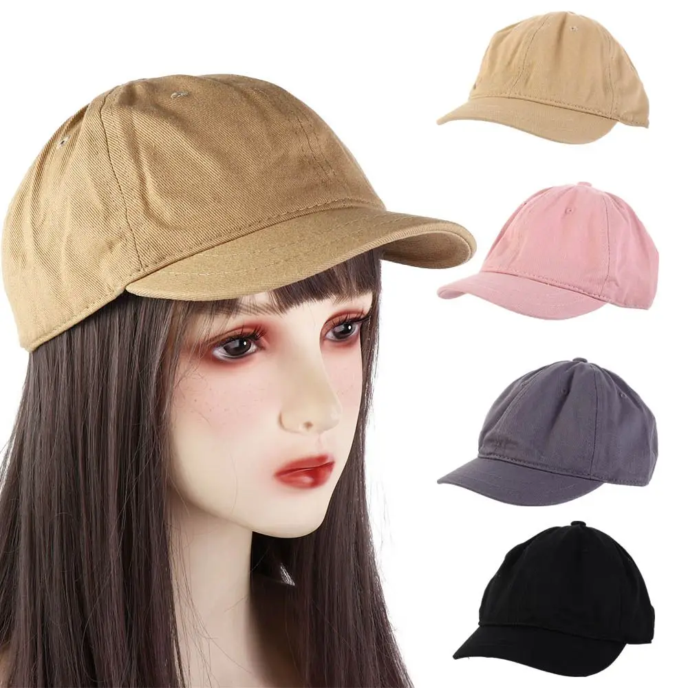 

Short Brim Baseball Cap For Men's Outdoor Casual Baseball Cap Solid Color Sun Hat Fashion Hip Hop Hat Tide