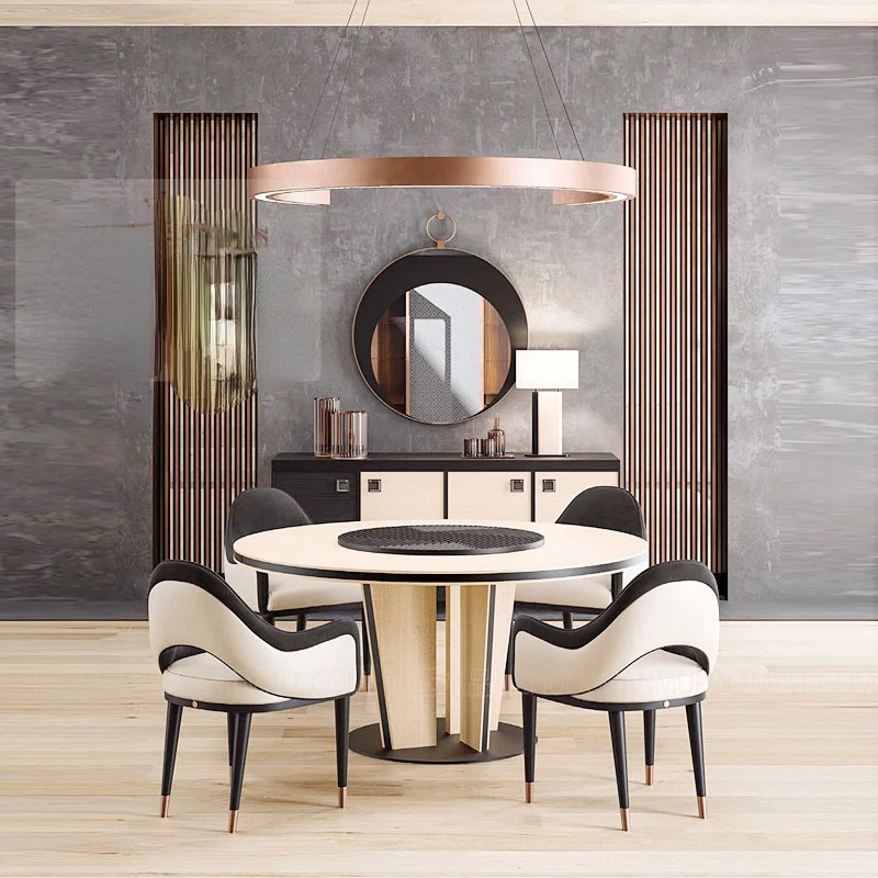 Simple Round Dining Table Set 1