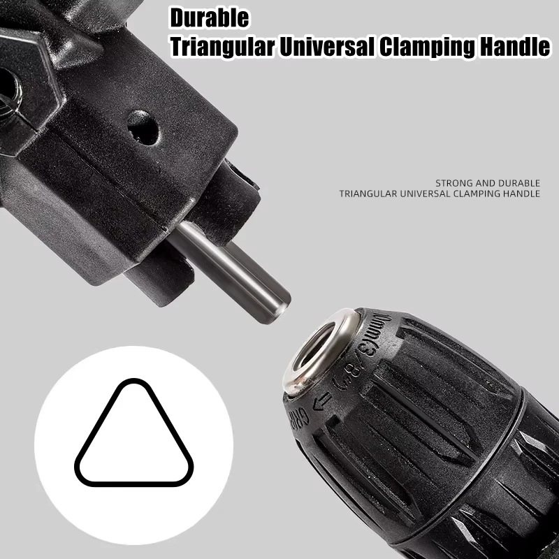 90&deg; Three Jaw Chuck Corner Impact Drill Adapter Right Angle Bend Extension Chuck Drill Adapter Right Angle Converter Accessory
