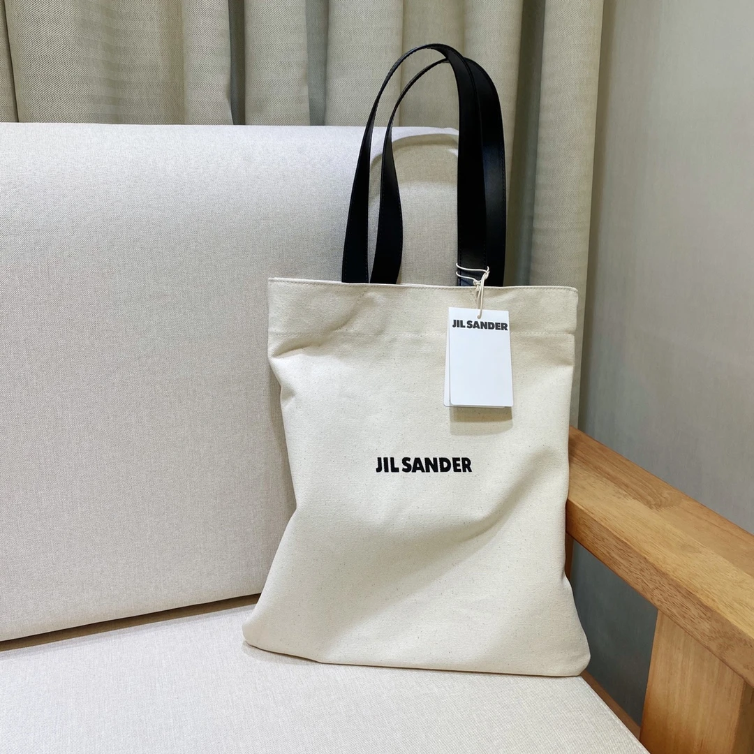 Jil Sander Leather Canvas Bag Minimalist Designer Luxury Handbag Advanced  Texture Tote Bag High Capacity Women's Shoulder Bag - Shoulder Bags -  AliExpress