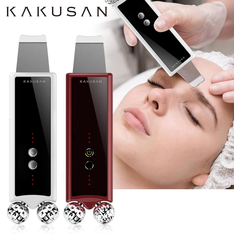 KAKUSAN Beauty Instrument Skin Cleaner Facial Ultrasonic Shovel Peeling Mini Scrubber Massager Dual Purpose Device