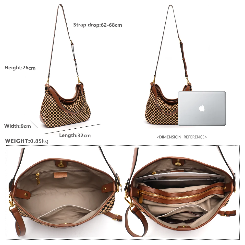 Horsehair Hobo Purse Female Fashion 