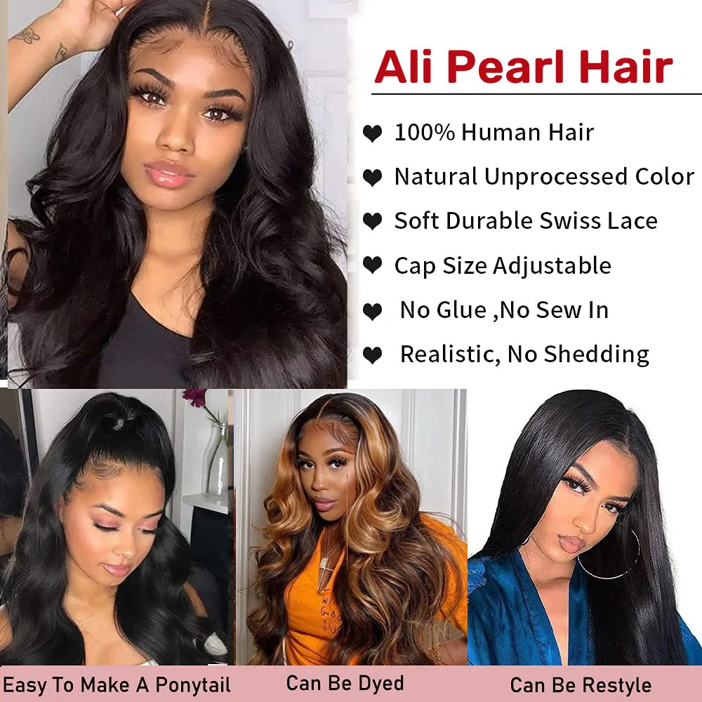 Lace Front Human Hair Wigs 13x6 Brazilian Body Wave For Women 180% Density