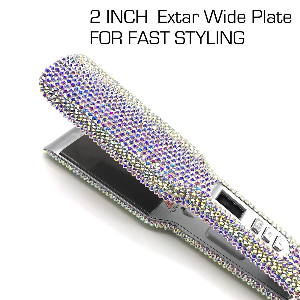 Hair Straightener  Plancha Para Cabello 2 Inch Diamond Flat Iron Professional Titanium Straightener Iron Heat-up 480℉ 4