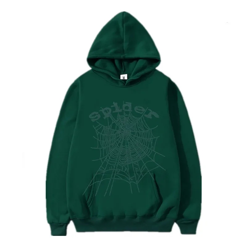Sudaderas con capucha de diamantes de imitación de Spider Cobweb para hombres y mujeres, sudaderas de estética Y2k con letras de moda Hip Hop, Sudadera con capucha de gran tamaño Punk callejero, otoño