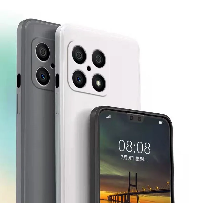 Für OnePlus 10Pro Hautgefühl Einfarbige Flüssigsilikon-Telefonhülle Stoßfeste Schutzhülle Feines Lochobjektiv Anti-Dr_voghion.com