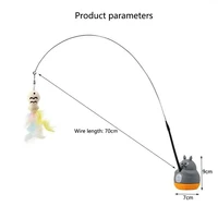 New cat funny cat stick steel wire long pole feather cute cat toy kitten fishing rotating self-pleasure relief pet toy 6
