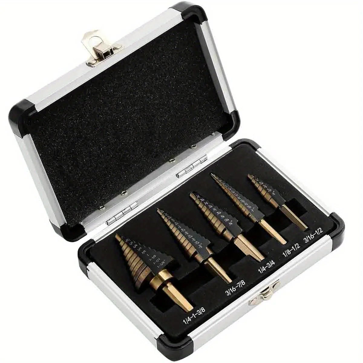 5-piece HSS cobalt stepped drill bit kit