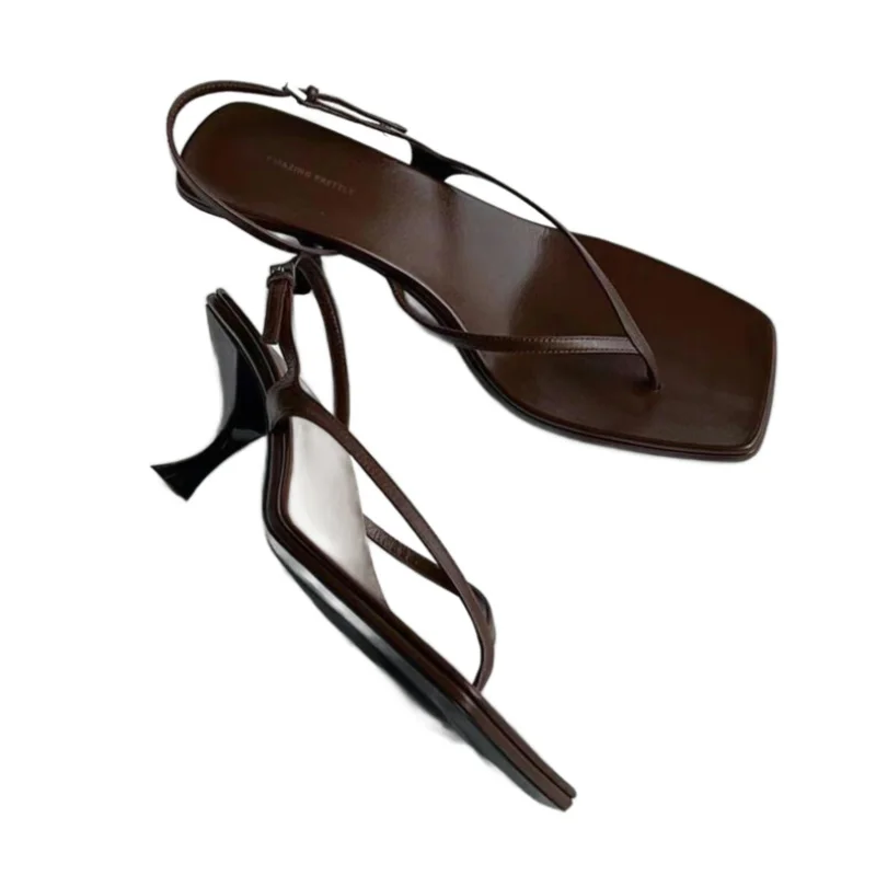 Kitten High Heels Sandals Women Flip Flops Square Toe Shoes Slippers Clip Toe Designer Summer Sexy Fashion Dress Pumps women sandals women high heels