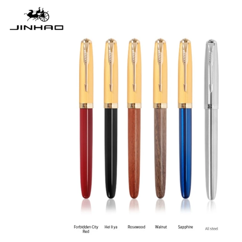 Fountain Pen Extra- Fine Metal Nib 85 Series Ink Pens for Business Office Writing Signature All Steel Wood High-Quality Dropship