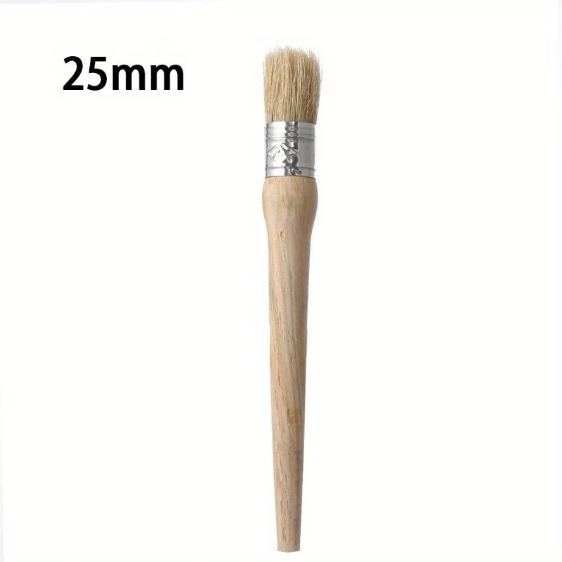 1pc Round Bristle Chalk Oil Paint Painting Wax Wooden Handle Brush Artist 5