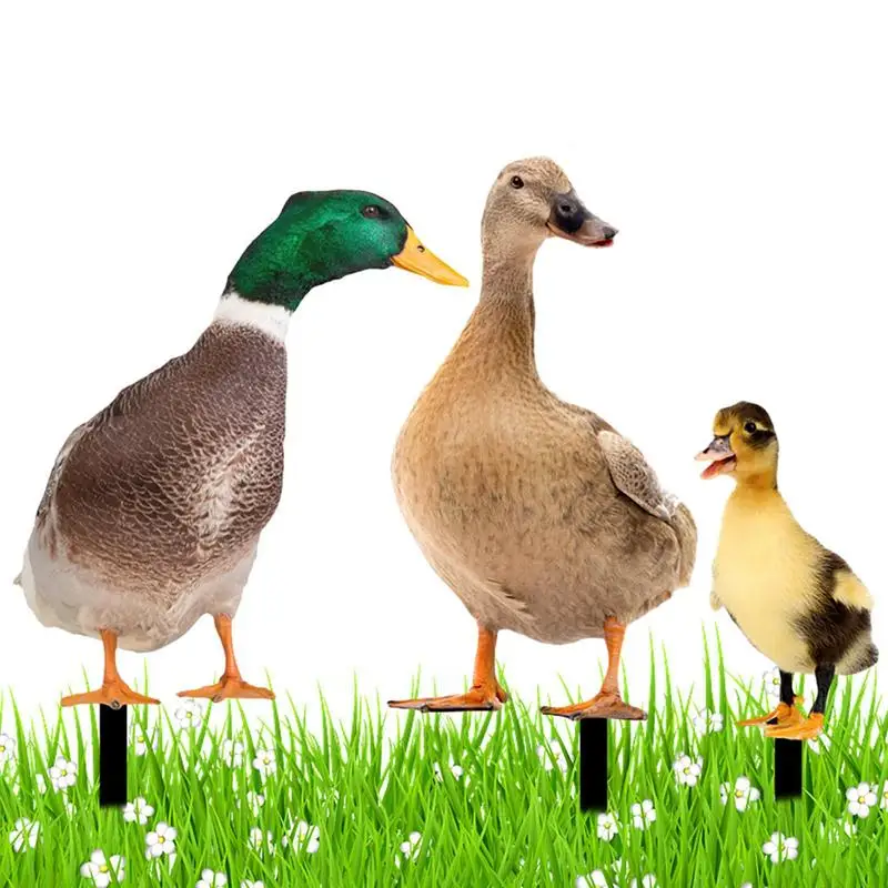 

Duck Yard Stake 2D Acrylic Yard Art Lawn Sign Decor Stakes Double-Sided Animal Statue All-Season Suitable For Fish Pond Patio