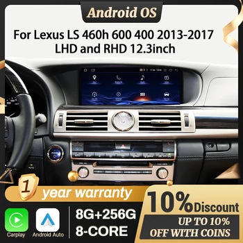 12,3 "para Lexus LS 460h 600 400 2013-2017 LHD y RHD Radio de coche inalámbrico CarPlay Multimedia pantalla Snapdragon 680 1
