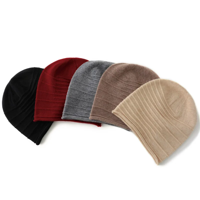 Women Slouch Beanies Skullies High Quality Female Solid Cashmere Wool Knit Beanie Hat Girl Winter Warm Bonnet Outdoor I3034067