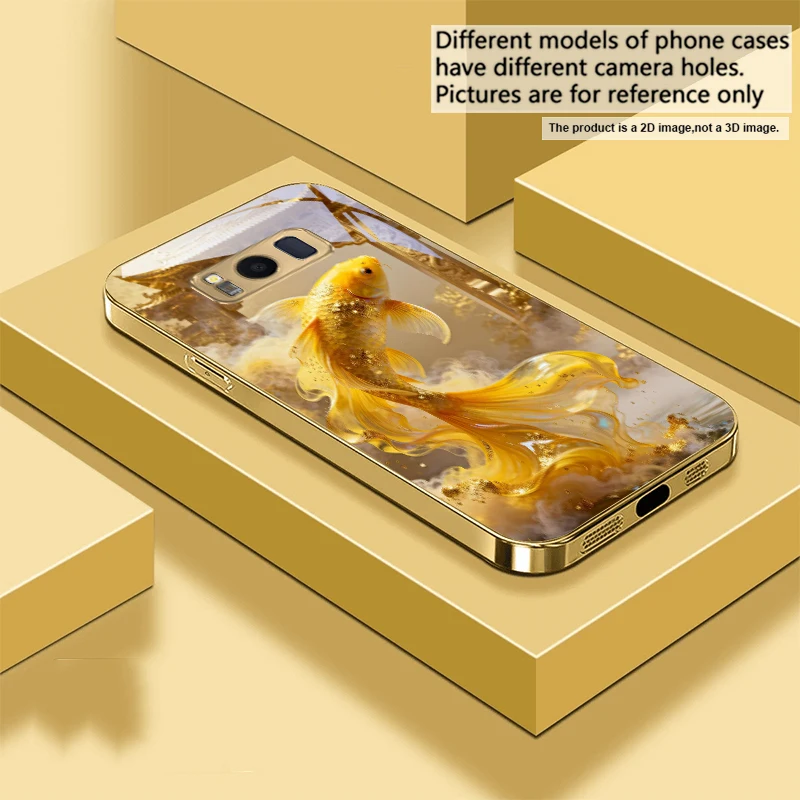 Harmonious Golden Carp Glass Phone Case
