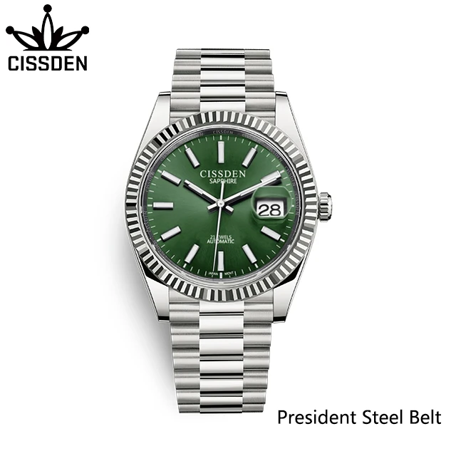 CISSDEN Mens Watches Top Brand Luxury Automatic Mechanical Wristwatch men simple Clock Japan NH35 100M Waterproof Reloj Hombre 