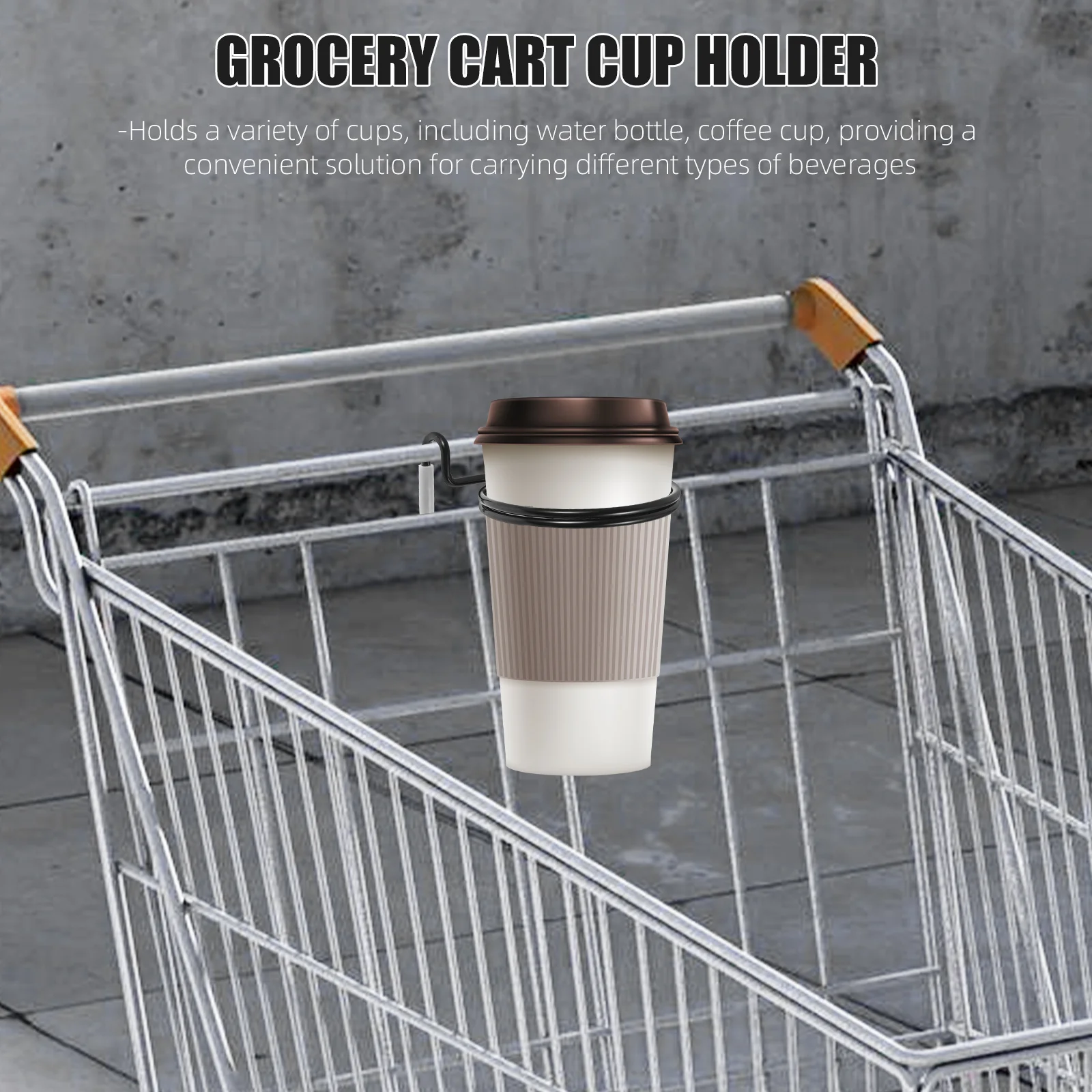 Single Tier Water Bottle Cup Holder Grocery Cart Organizer Baby Bottle Rack Shopping Cart Attachment Material Handling Tools