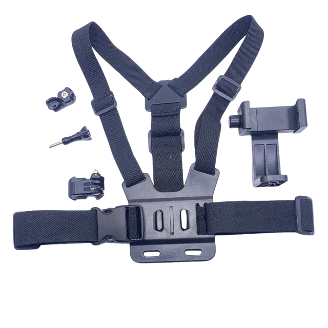 Adjustable Chest Strap Mount for Action Cameras and Phones – Ideal for Outdoor Sports