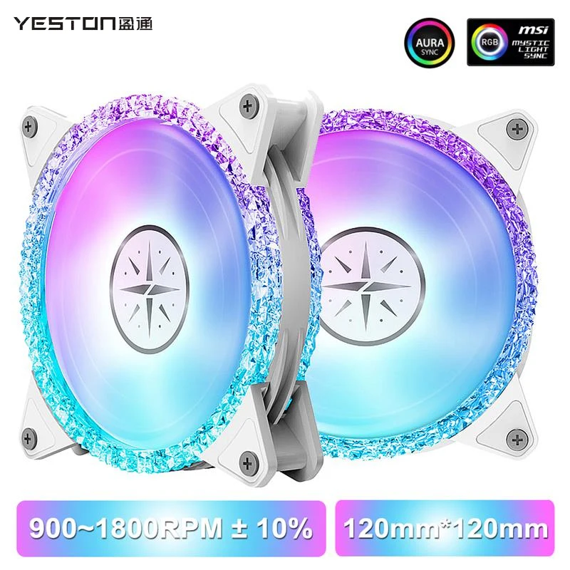 Yeston PC Fan Case Computer Cooling Radiator 12cm ARGB Cooling Fan CPU