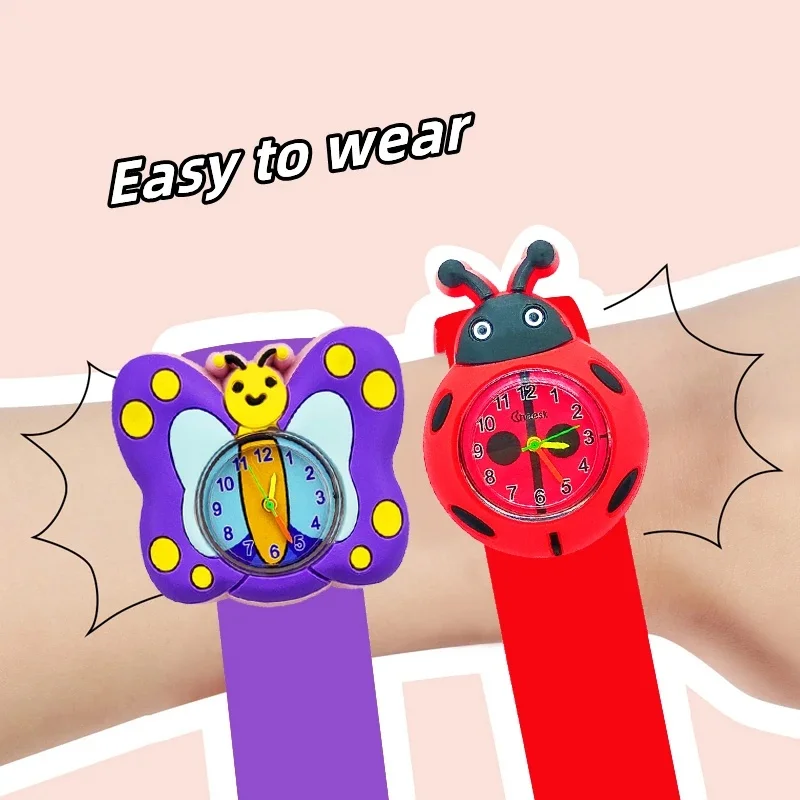 Colorful Cartoon Animal Slap Bracelet Watch for Kids - Perfect Birthday Gift