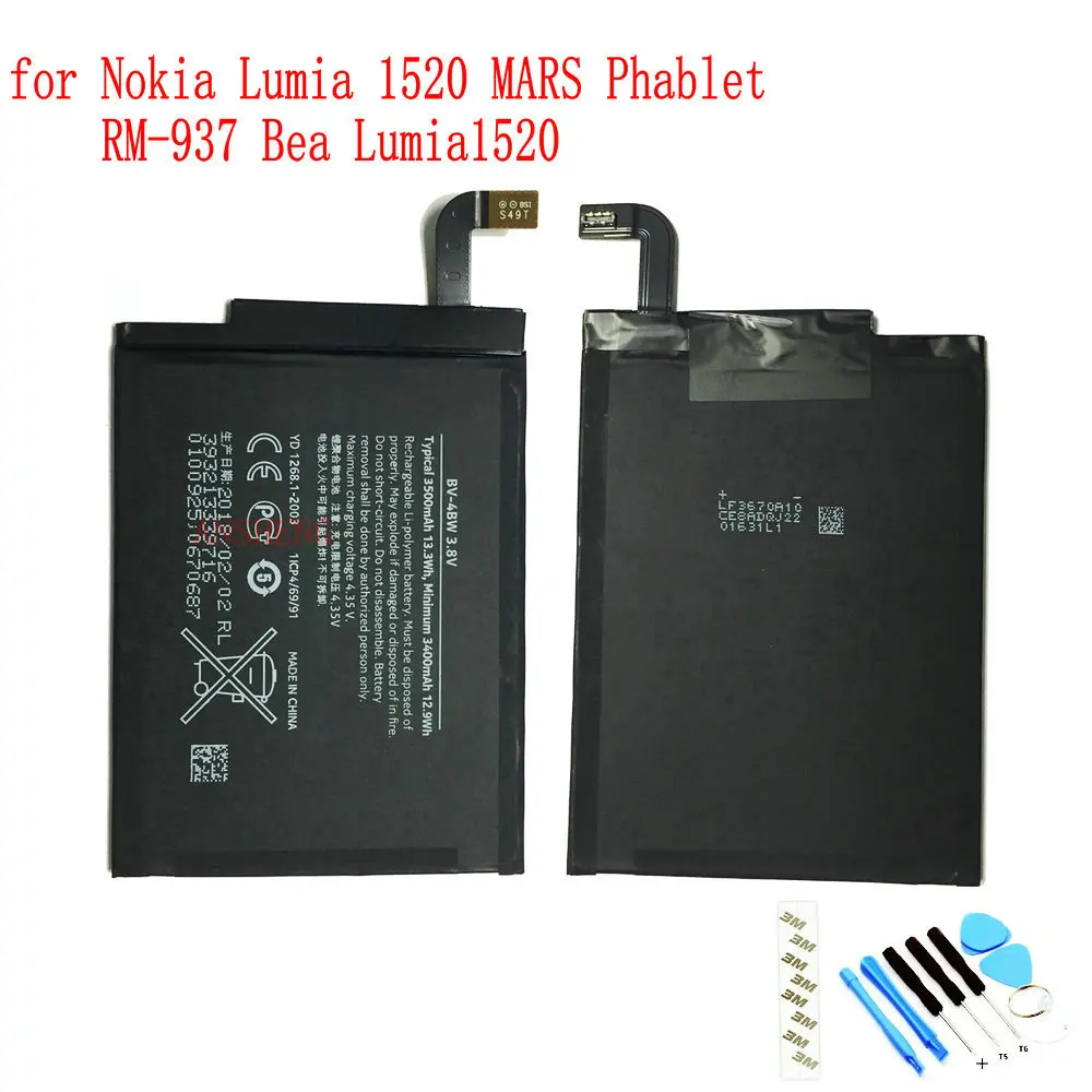 

Original BV-4BW 3500mAh Battery For Nokia Lumia 1520 MARS Phablet RM-937 Bea Lumia1520 Mobile phone