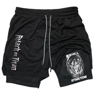 Men Performance Shorts Anime Attack On Titan Print Gym Shorts Summer Sports Fitness Workout Jogging Short Pants 2