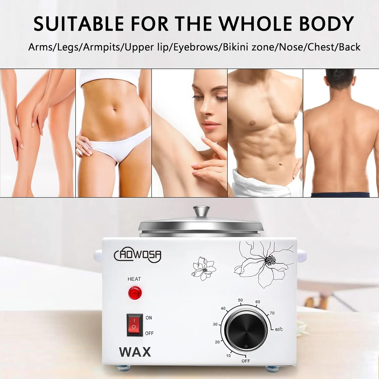 Electric Wax Heater Machine for Hair Removal, Large Wax Pot Paraffin Facial Skin Body SPA Salon E