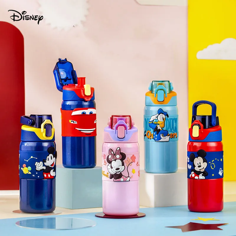 

450Ml Mickey Minnie Kids Thermos Mug Frozen Princess Elsa Stainless Steel Vacuum Flasks for baby Children water cups with spout