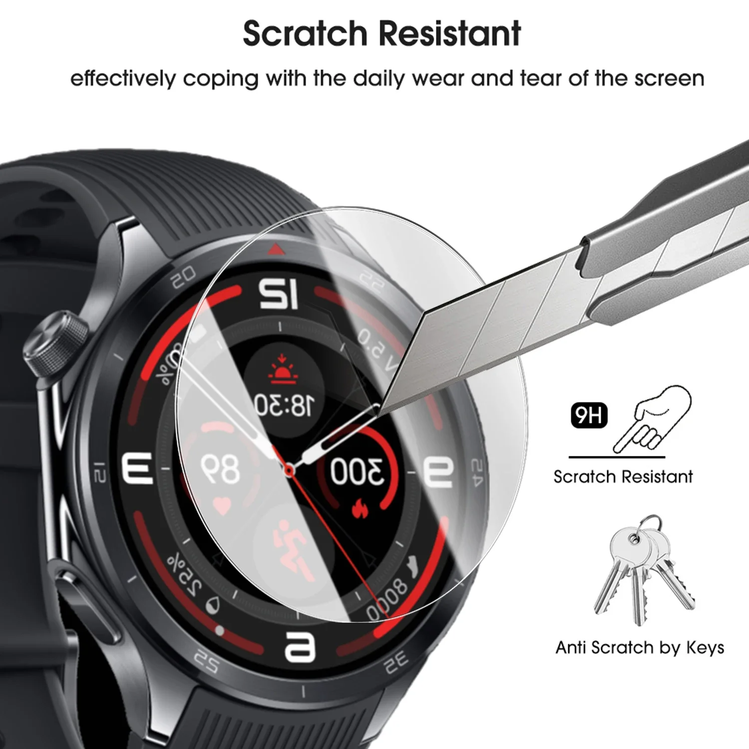 Tempered Glass HD Screen Protector for OnePlus Watch 3 Smartwatch Protective Cover Easy to install Hardness Anti-Scratch Film