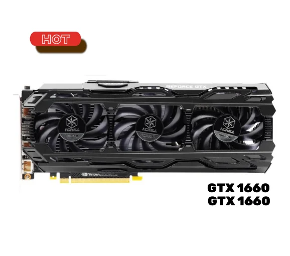 

Видеокарта Inno3D GTX 1660 6 ГБ Geforce NVIDIA бит GDDR6, бывшая в употреблении графическая карта