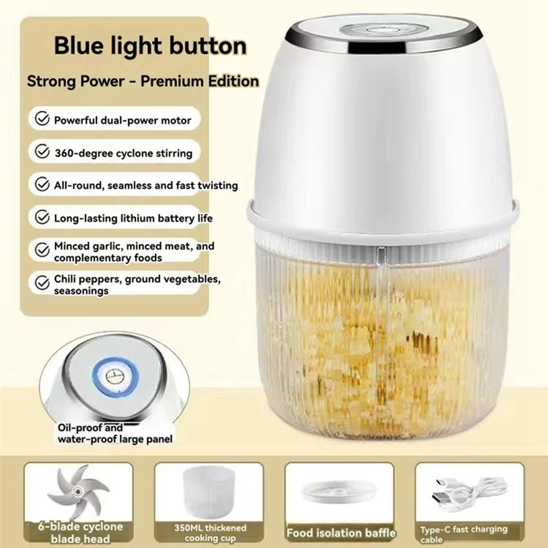 A52Q-Electric Garlic Masher Garlic Pounder Garlic Mincer Garlic Pulverizer Household Blender Garlic Mincer