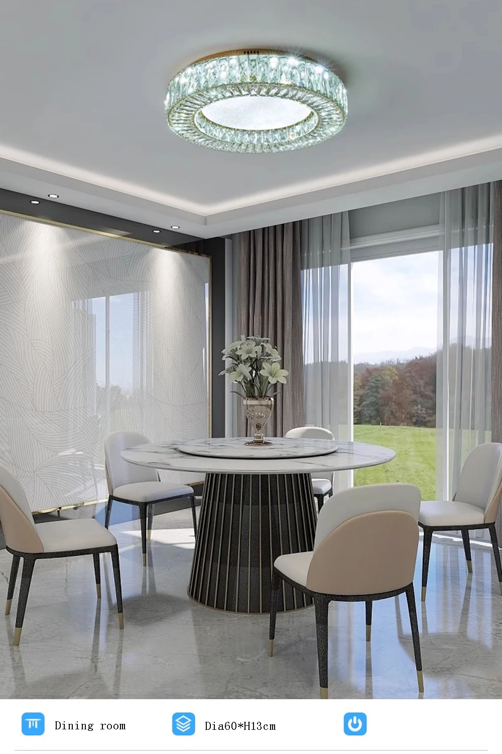 Description Picture 5 of item2024 All Crystal Modern Luxury Ceiling Chandelier Gold Classic Ceiling Lights Led Home Appliance Lighting for Living Room