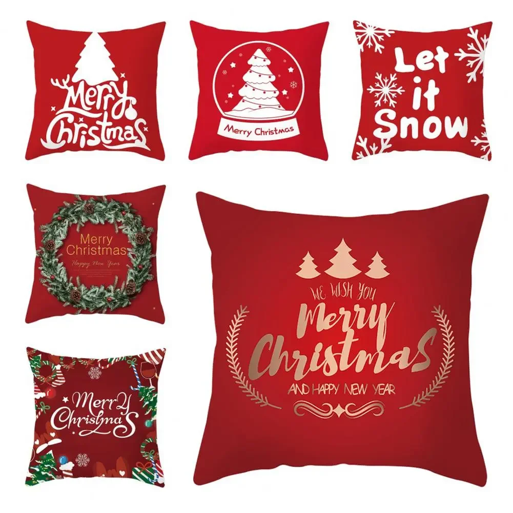 

Christmas Tree Printed Pictures Sofa Cushion Covers Pillow Covers Home Decor Party Car Bedding