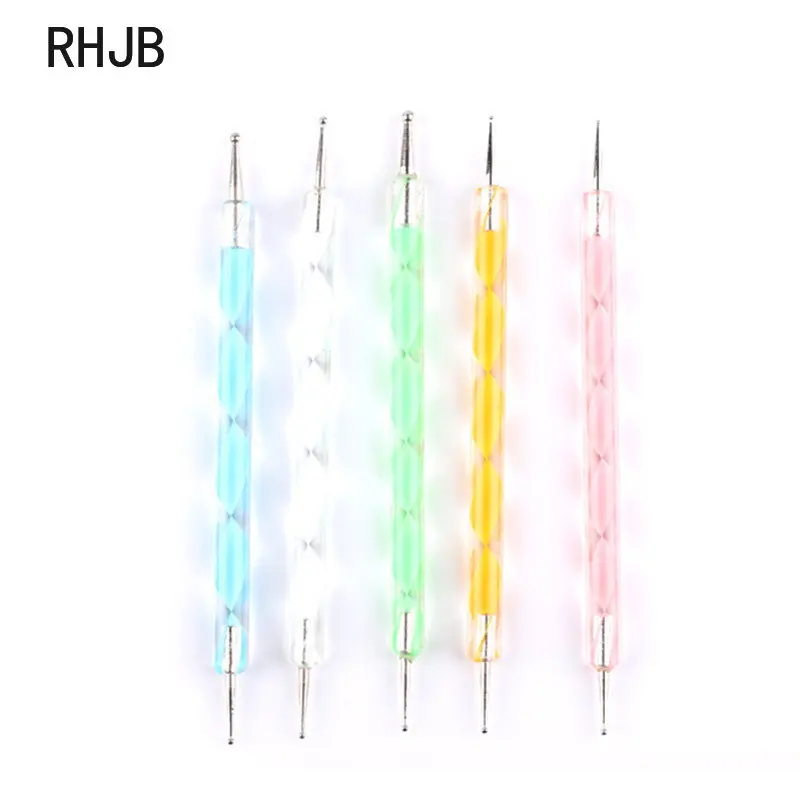 RHJB 5PCS New 3D Uv Gel Art Nail Fingernails, Drill, Fingernail, Punch Tool, Nail Manicure Nail Brush Brush Set 6